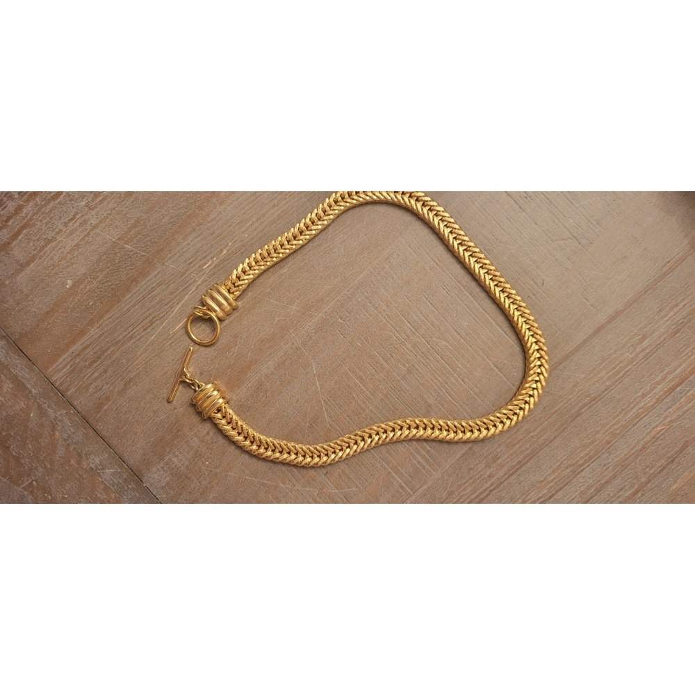 Vintage Ciner Gold Tone Snake Chain Necklace  Statement Chunky Old Money